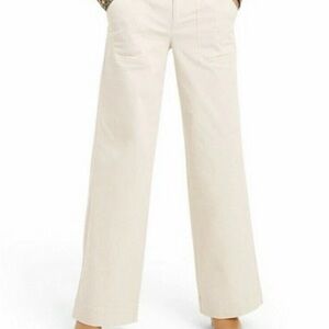 Nili Lotan Cream Wide-Leg Jeans
